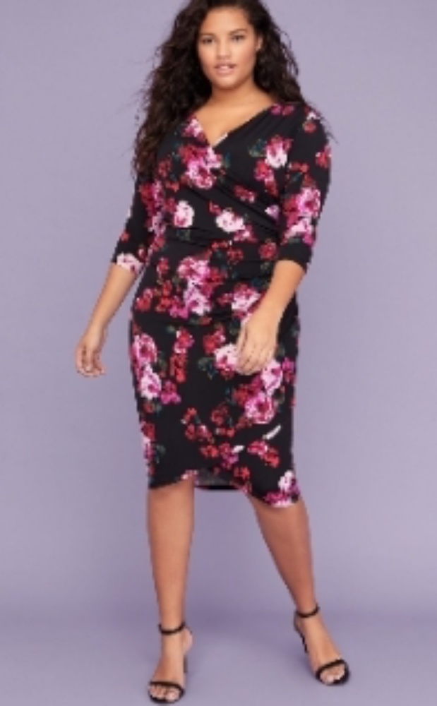 Lane Bryant rouched faux wrap dress 22/24